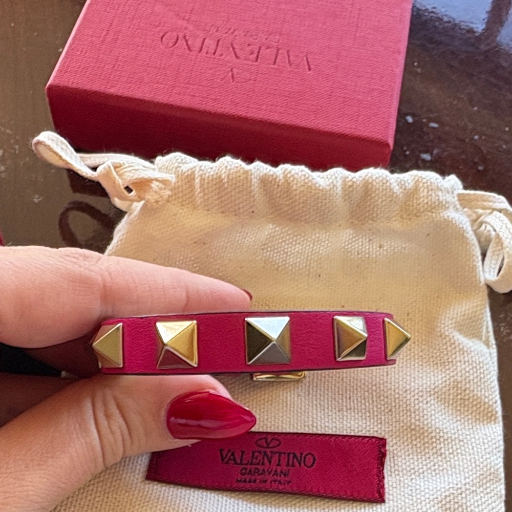 Valentino Fuchsia Bracelet with Gold Accents